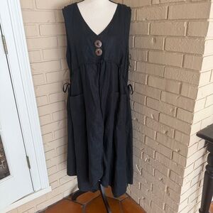 Cheyenne L/XL Art to Wear Linen Lagenlook Oversized Maxi Cardigan Jacket Dress